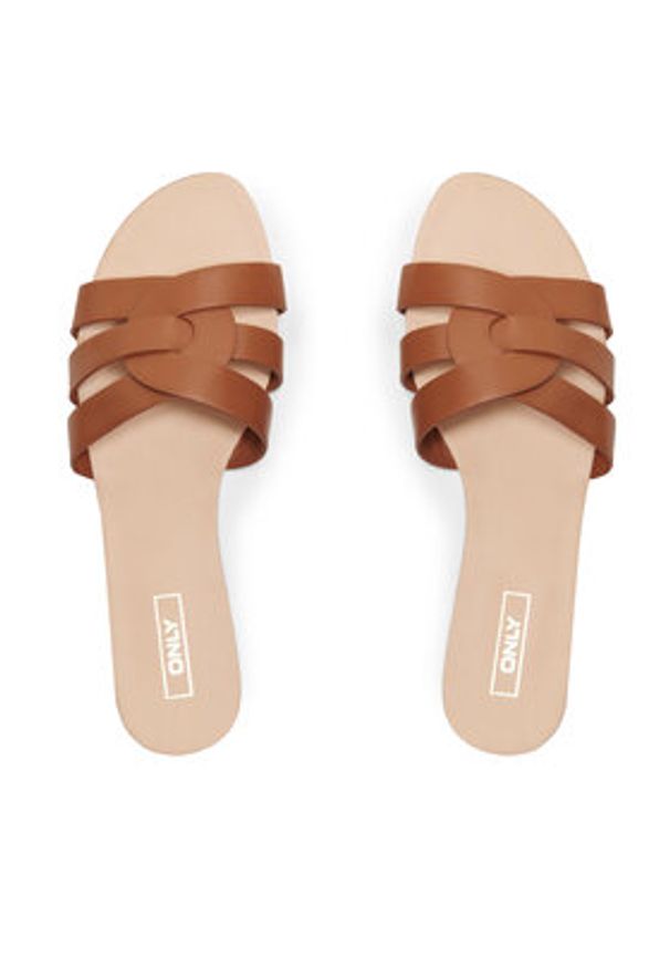 ONLY Shoes Klapki Onlfeli-4 15319426 Brązowy. Kolor: brązowy. Materiał: skóra
