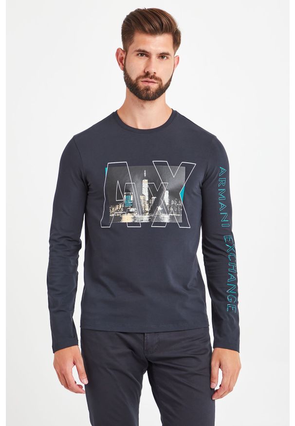 Bluza Armani Exchange elegancka, w kolorowe wzory