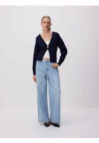 Reserved - Jeansy wide leg ze średnim stanem - niebieski. Kolor: niebieski #1