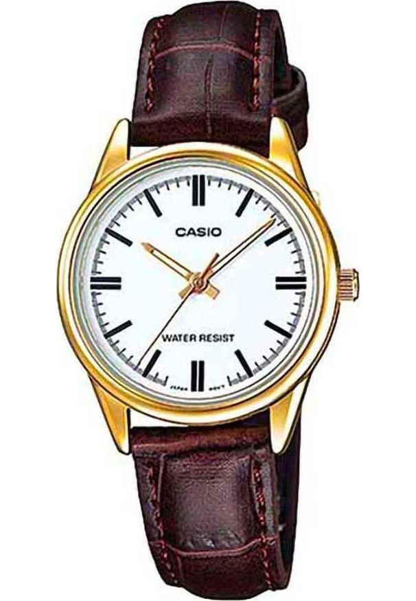 Zegarek Casio Zegarek marki Casio model LTP-V005 kolor Brązowy. Akcesoria damski. Sezon: Cały rok NoSize. Kolor: brązowy