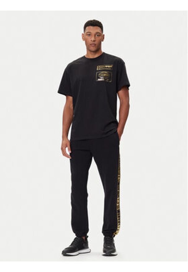 Plein Sport T-Shirt FAEC MTK8354 STE001N Czarny Loose Fit. Kolor: czarny. Materiał: bawełna. Styl: sportowy
