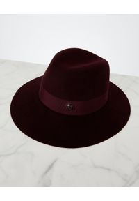 MAISON MICHEL PARIS - Bordowy kapelusz Henrietta. Kolor: czerwony. Materiał: materiał. Wzór: aplikacja