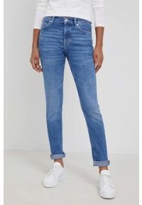 Marc O'Polo jeansy damskie medium waist. Stan: podwyższony. Kolor: niebieski