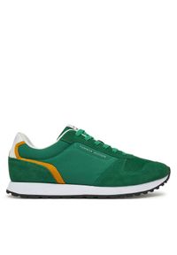 TOMMY HILFIGER - Tommy Hilfiger Sneakersy New Eva Runner Summer Nylon Pop FM0FM05427 Zielony. Kolor: zielony. Materiał: skóra, zamsz