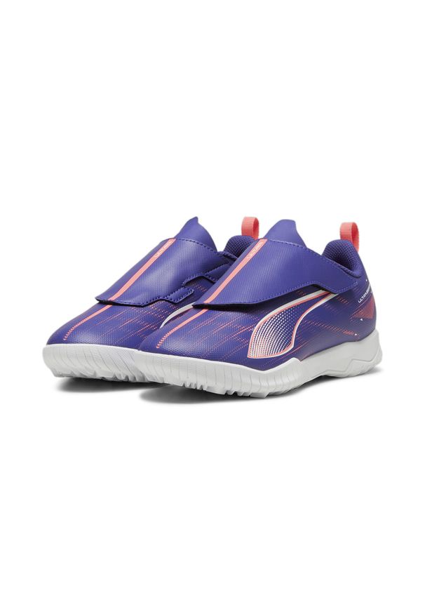 Puma - Dziecięce buty piłkarskie ULTRA 5 PLAY TT PUMA. Okazja: na co dzień. Zapięcie: rzepy. Kolor: różowy, niebieski, wielokolorowy, biały. Sport: piłka nożna