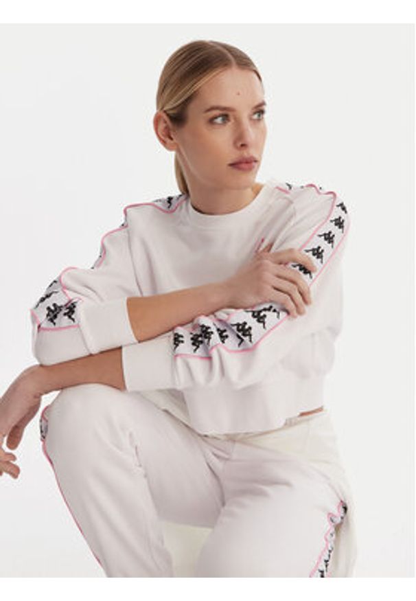 Kappa Bluza Banda Marbella 351S2HW Biały Oversize. Kolor: biały. Materiał: bawełna