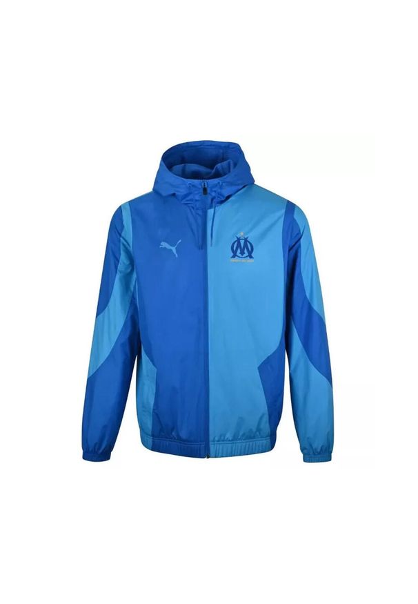 Puma - Bluza dresowa om 2023/24 prematch. Kolor: niebieski. Materiał: dresówka