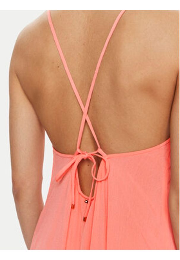 TOMMY HILFIGER - Tommy Hilfiger Sukienka letnia UW0UW05406 Pomarańczowy Relaxed Fit. Kolor: pomarańczowy. Materiał: wiskoza. Sezon: lato