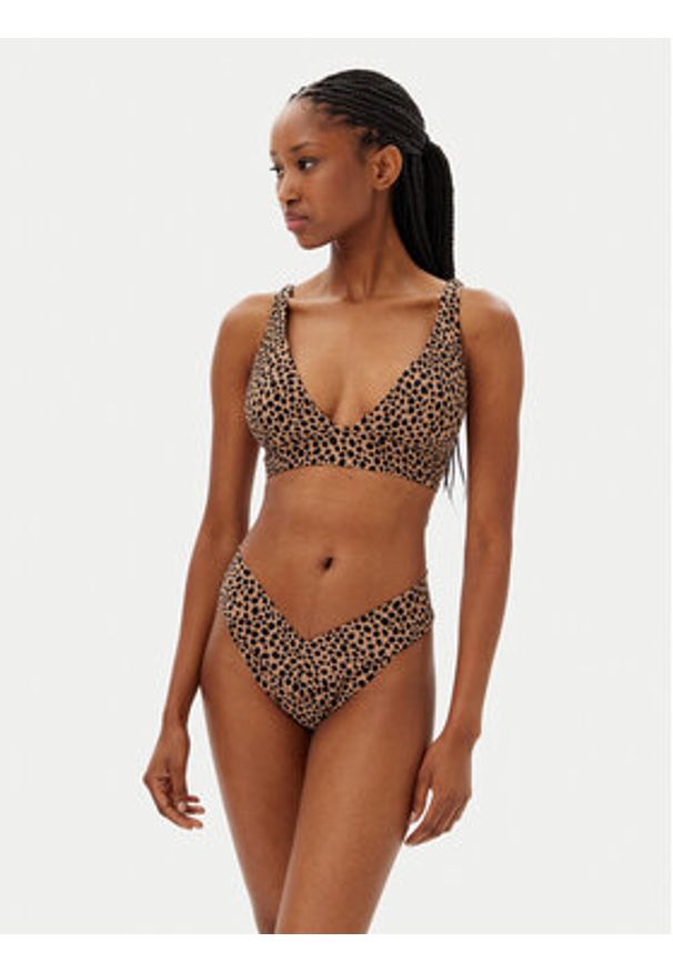 MICHAEL Michael Kors Dół od bikini MM54114 Beżowy. Kolor: beżowy. Materiał: syntetyk