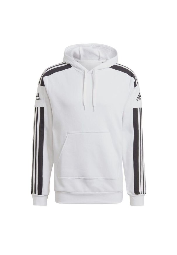Adidas - Bluza piłkarska męska adidas Squadra 21 Sweat Hoody. Typ kołnierza: kaptur. Kolor: biały. Materiał: bawełna, poliester. Sport: piłka nożna