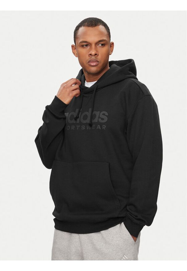 Adidas - adidas Bluza All Szn Fleece Graphic IW1202 Czarny Loose Fit. Kolor: czarny. Materiał: bawełna