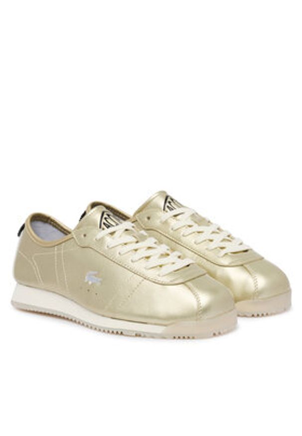 Lacoste Sneakersy Club-Low 51SFA0137 Złoty. Kolor: złoty. Materiał: skóra