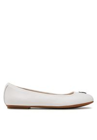 TOMMY HILFIGER - Tommy Hilfiger Baleriny Round Th Ballerina FW0FW07132 Biały. Kolor: biały. Materiał: skóra #1