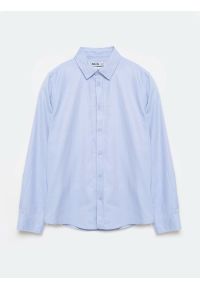 Big-Star - Koszula męska bawełniana błękitna Guberno 400. Okazja: do pracy. Kolor: niebieski. Materiał: bawełna. Wzór: haft, jodełka, ze splotem. Styl: klasyczny, elegancki #2