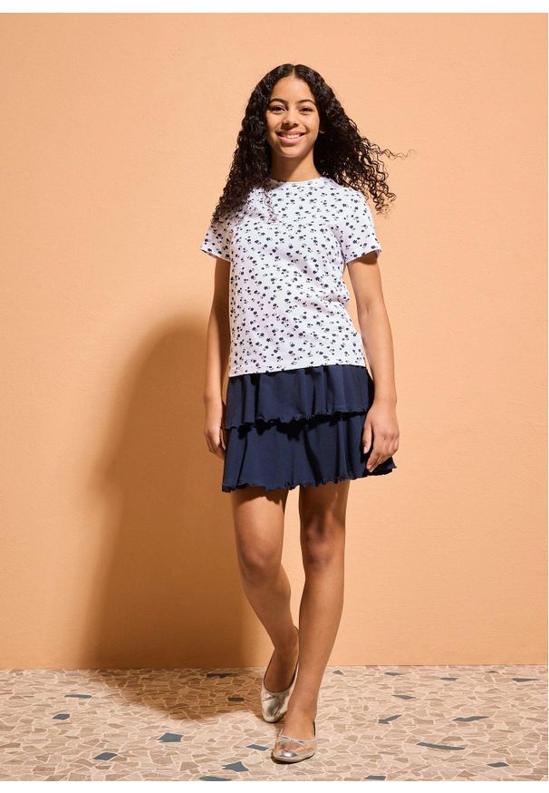 bonprix - T-shirt z elastycznej bawełny organicznej (2 szt.). Okazja: na co dzień. Kolor: biały. Materiał: bawełna. Długość rękawa: krótki rękaw. Długość: krótkie. Wzór: nadruk, jednolity. Styl: casual