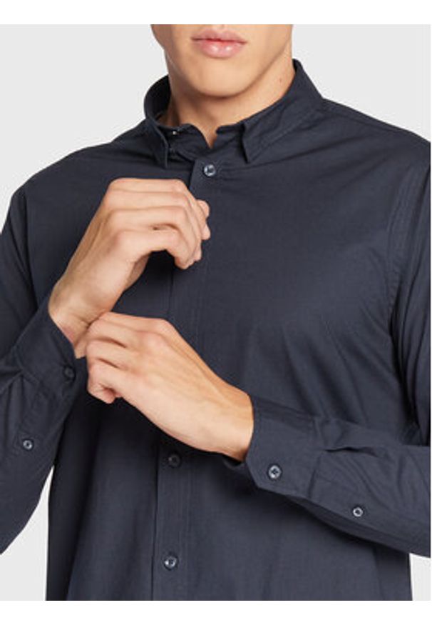 !SOLID - Solid Koszula 21103247 Granatowy Slim Fit. Kolor: niebieski. Materiał: bawełna