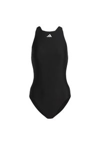 Adidas - Tape Swimsuit. Kolor: czarny, biały, wielokolorowy. Materiał: materiał. Wzór: gładki