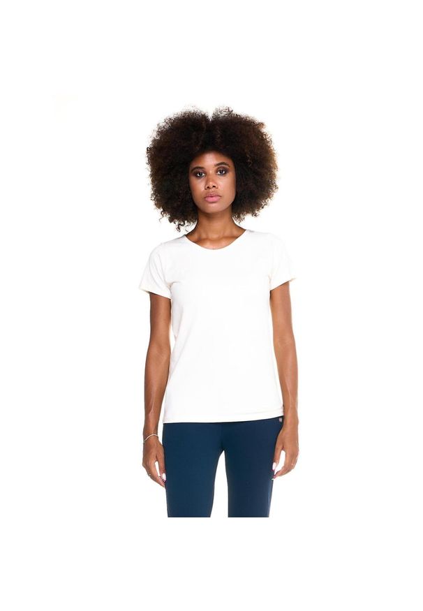 LEONE 1947 APPAREL - Damski t-shirt basic Leone z krótkim rękawem. Kolor: biały. Materiał: tkanina. Długość rękawa: krótki rękaw. Długość: krótkie. Sport: fitness