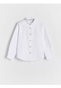 Reserved - Koszula regular fit - biały. Kolor: biały. Materiał: tkanina, bawełna