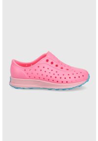 Native sneakersy dziecięce kolor różowy. Nosek buta: okrągły. Kolor: różowy. Materiał: materiał. Wzór: motyw zwierzęcy