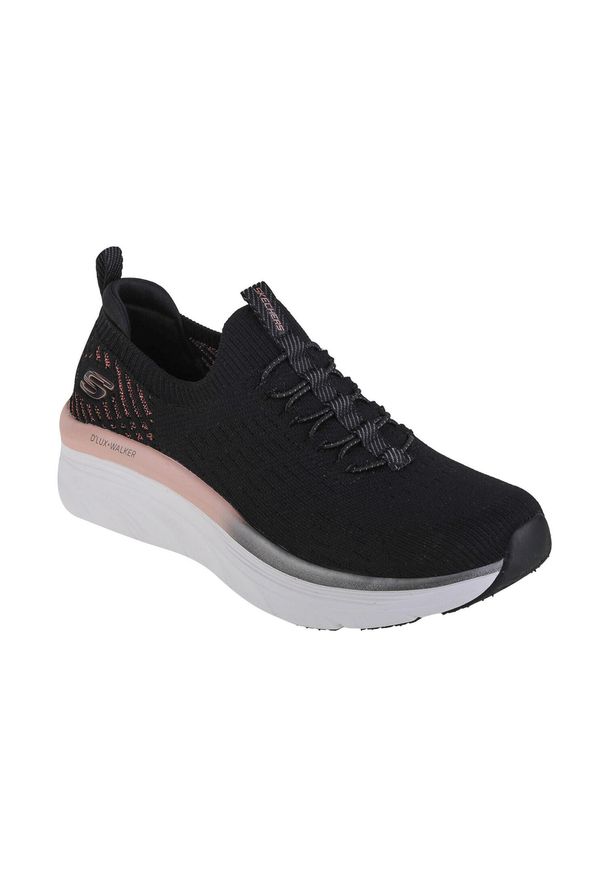 skechers - Buty do chodzenia damskie Skechers Dlux. Zapięcie: bez zapięcia. Kolor: czarny. Materiał: tkanina, materiał. Szerokość cholewki: normalna. Sport: turystyka piesza