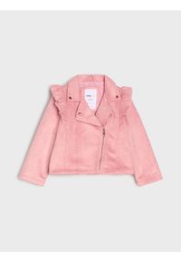 Sinsay - Kurtka ramoneska z imitacji zamszu - różowy. Kolor: różowy. Materiał: zamsz #1