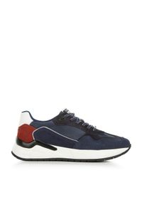 Wittchen - Męskie sneakersy skórzane z motywem w jodełkę niebiesko-czerwone. Nosek buta: okrągły. Kolor: wielokolorowy, czerwony, niebieski. Materiał: skóra. Wzór: jodełka #1