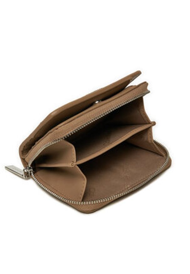 Calvin Klein Portfel Ck Must Md Zip Around_Caviar K60K612831 Beżowy. Kolor: beżowy. Materiał: skóra