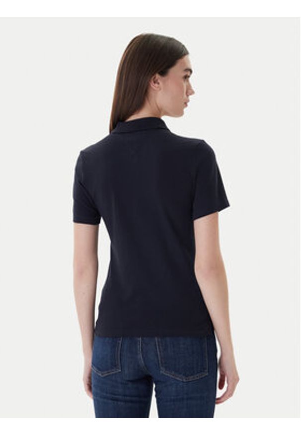 TOMMY HILFIGER - Tommy Hilfiger Polo 1985 WW0WW42047 Granatowy Slim Fit. Typ kołnierza: polo. Kolor: niebieski. Materiał: bawełna