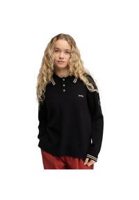SIROKO - Damska dzianinowa koszulka polo z długim rękawem Siroko Verelle-W Black. Typ kołnierza: polo. Kolor: czarny. Materiał: dzianina. Długość rękawa: długi rękaw. Długość: długie #1