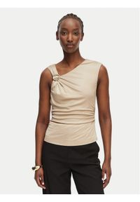 Marciano Guess Top G6GP02 K3068 Beżowy Slim Fit. Kolor: beżowy. Materiał: wiskoza #1
