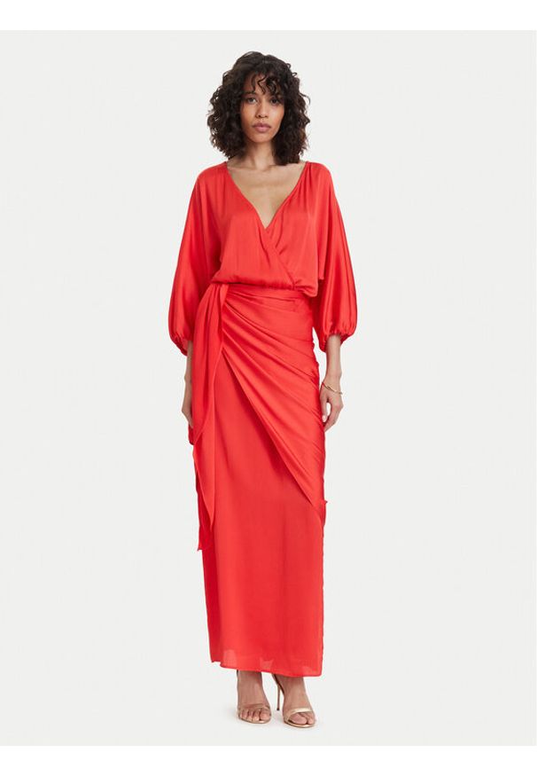 ACCESS FASHION Sukienka wieczorowa 63-3379-357 Czerwony Regular Fit. Kolor: czerwony. Materiał: syntetyk. Styl: wizytowy