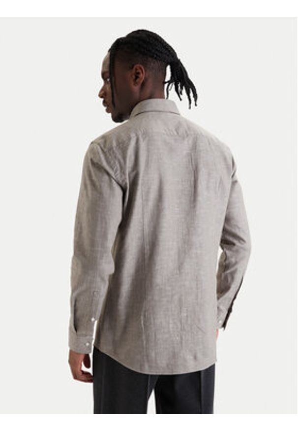 Hugo - HUGO Koszula Kason 50539775 Beżowy Slim Fit. Kolor: beżowy. Materiał: bawełna