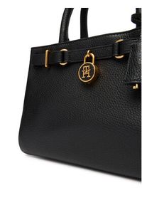 TOMMY HILFIGER - Tommy Hilfiger Torebka American Icon Mini Tote Leather AW0AW17926 Czarny. Kolor: czarny. Materiał: skórzane #6
