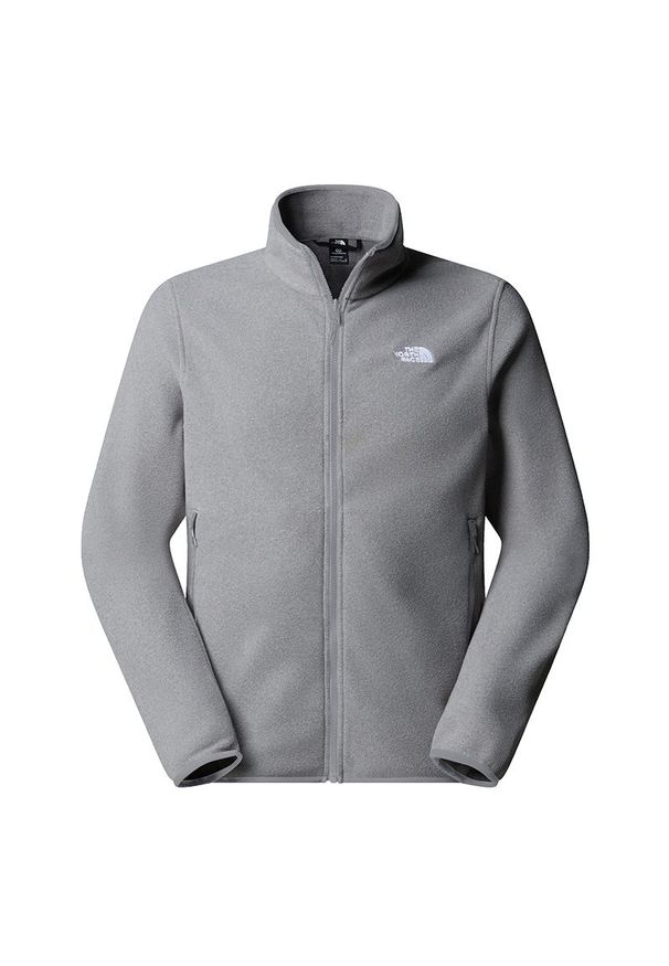 Bluza męska The North Face Glacier Full-Zip Fleece 0A8D0RCQI1 - szara. Okazja: na co dzień. Kolor: szary. Materiał: poliester. Styl: casual, klasyczny