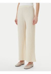 only - ONLY Spodnie materiałowe Ella 15368471 Beżowy Wide Leg. Kolor: beżowy. Materiał: bawełna #1