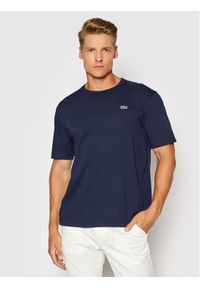 Lacoste T-Shirt TH7618 Granatowy Regular Fit. Kolor: niebieski. Materiał: bawełna, syntetyk