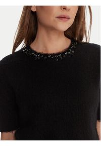 KAOS Sweter RI1NT071 Czarny Regular Fit. Kolor: czarny. Materiał: syntetyk #3