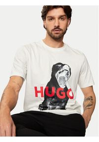 Hugo T-Shirt Dayaking 50523979 Écru Regular Fit. Materiał: bawełna