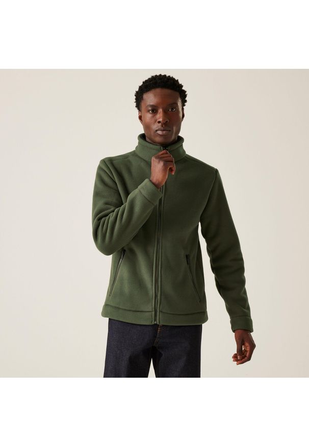 Polar turystyczny męski Garrian II Regatta z suwakiem. Kolor: zielony. Materiał: polar. Sezon: zima. Styl: sportowy