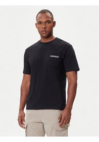 Napapijri T-Shirt S-Fanes NP0A88SE Czarny Regular Fit. Kolor: czarny. Materiał: bawełna
