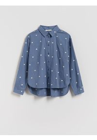 Reserved - Wzorzysta koszula z bawełny - jasnoniebieski. Kolor: niebieski. Materiał: bawełna