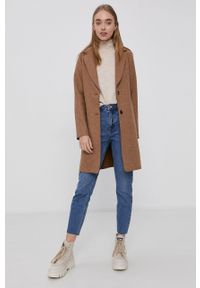 only - Only Płaszcz damski kolor brązowy przejściowy. Okazja: na co dzień. Kolor: brązowy. Styl: casual, klasyczny #2