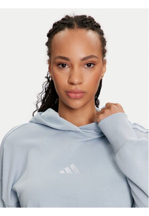 Adidas - adidas Bluza ALL SZN French Terry 3-Stripes IY6847 Niebieski Regular Fit. Kolor: niebieski. Materiał: bawełna