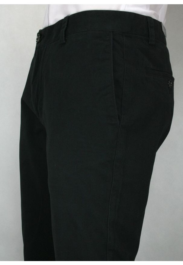 Chiao - Czarne Eleganckie, Męskie Spodnie, 100% BAWEŁNA -CHIAO- Chinosy, z Mankietami. Kolor: czarny. Materiał: bawełna. Styl: elegancki