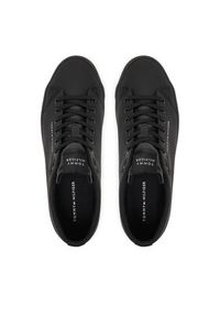 TOMMY HILFIGER - Tommy Hilfiger Sneakersy Th Hi Vulc Core Low Lth Ii Ess FM0FM05511 Czarny. Kolor: czarny. Materiał: skóra #4