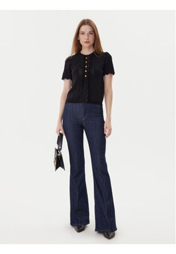 TwinSet - TWINSET Bluzka 252TP3203 Czarny Regular Fit. Kolor: czarny. Materiał: syntetyk