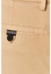 Hugo - HUGO - Spodnie 50437976. Kolor: beżowy. Materiał: tkanina. Wzór: gładki
