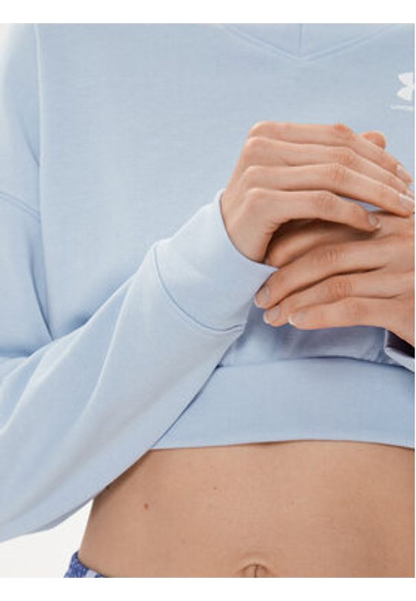 Under Armour Bluza Ua Rival Terry Os Crop Crw 1382738-539 Niebieski Loose Fit. Kolor: niebieski. Materiał: bawełna