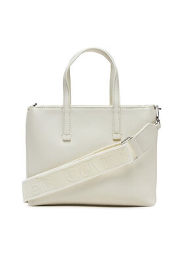 Calvin Klein Torebka Ck Must Small Tote K60K612904 Écru. Materiał: skórzane